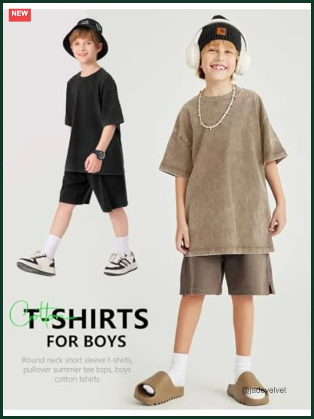 3 Pack Kids Cotton Acid Washed Oversized Tee Shirts